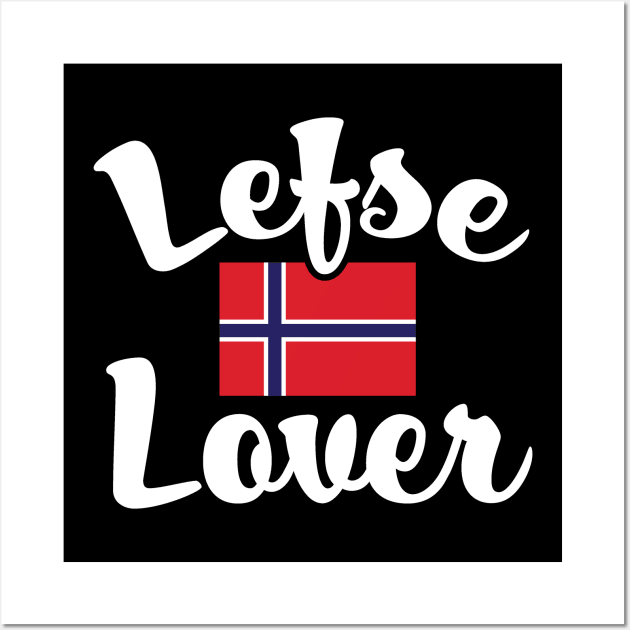 Lefse Lover Norwegian Flag Wall Art by Huhnerdieb Apparel